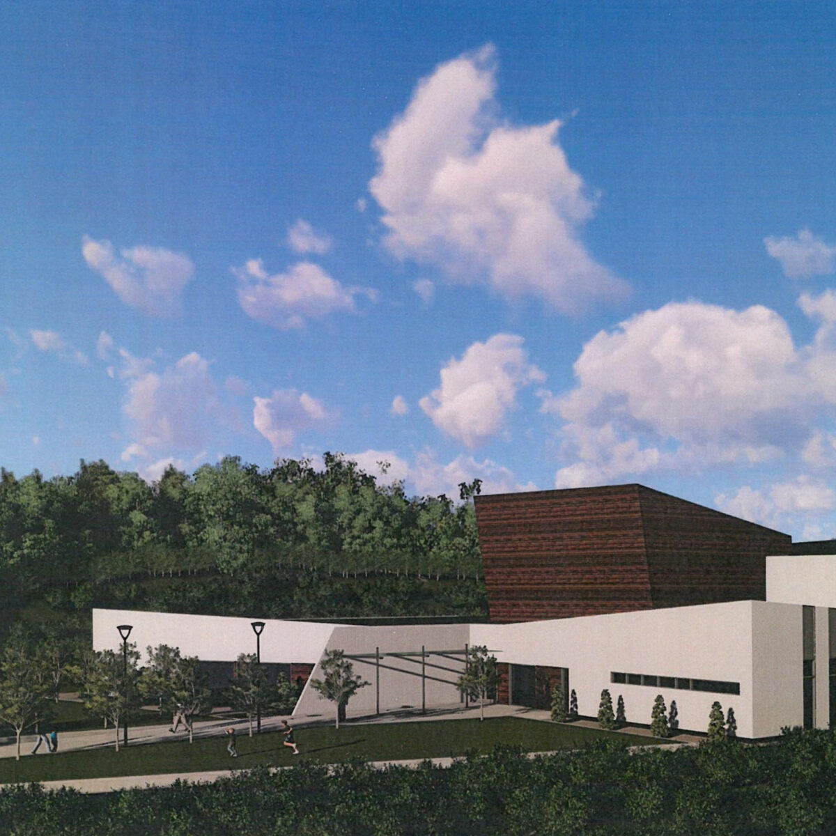 Splitkon massivtrefabrikk i Modum, illustrasjon av fabrikken