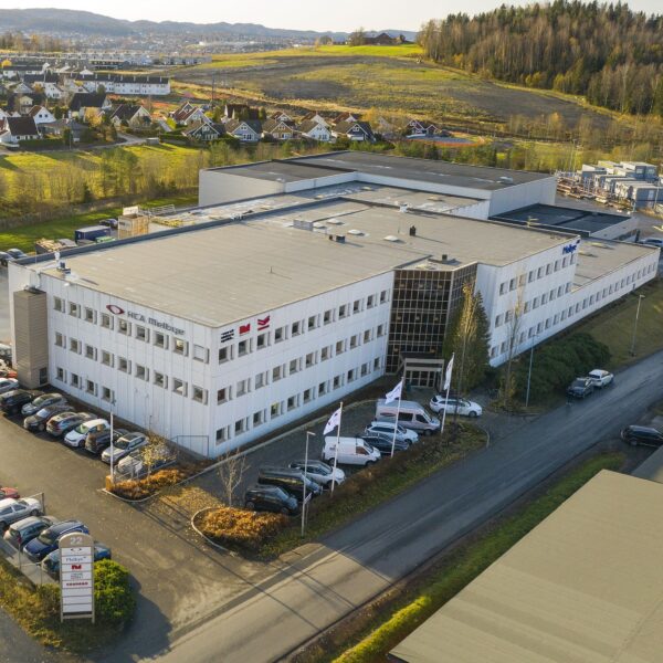 Prost Stabels vei 22, flyfoto av kontorbygg. Ingenia var rådgivende ingeniør for VVS