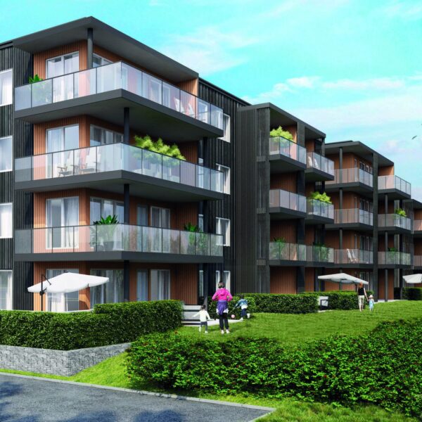 Nordviken Øvre, boligblokker med balkonger. Ingenia var rådgivende ingeniør for ventilasjon