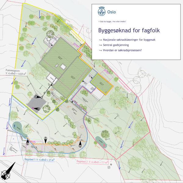 Situasjonsplan for byggesøknad om overvann til Oslo kommune