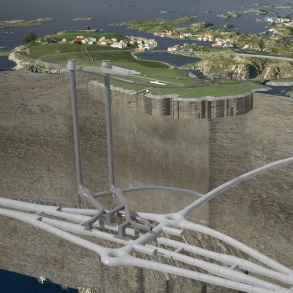 E39 Rogfast, illustrasjon av undersjøisk tunnel mellom Randaberg og Bokn. Ingenia var rådgivende ingeniør for arbeidsmiljø